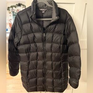 Eddie Bauer EB650 Down Quilted Puffer Long Jacket Winter Black